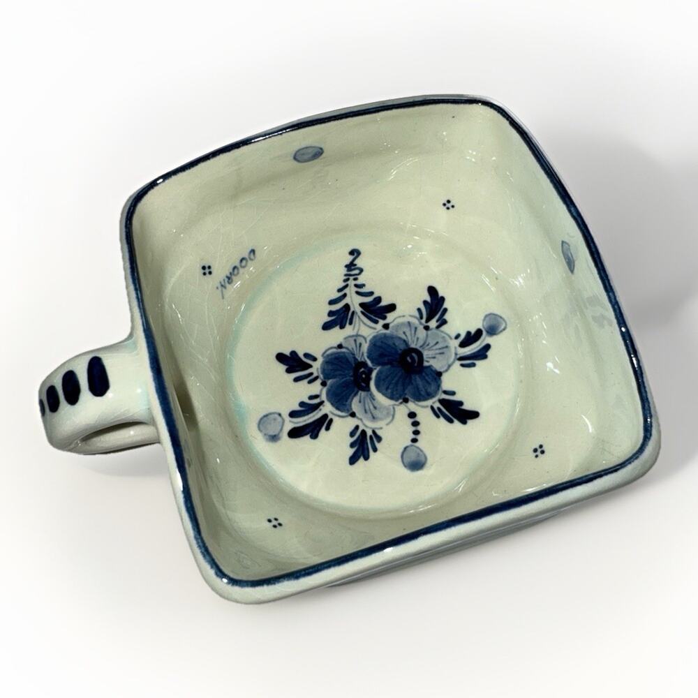Delft Blue Hand Painted Bon-Bon Dish Holland Marked Delft Size 4x3.25”